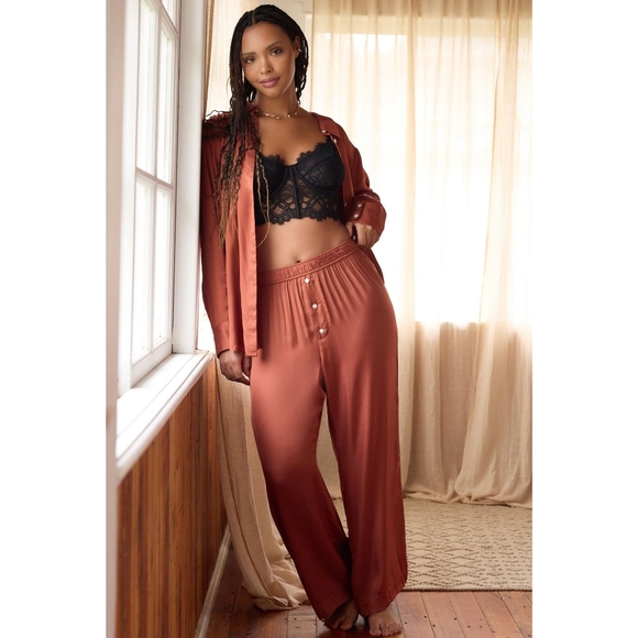 Anthropologie Silky Pajama Pants - Picture 2 of 4